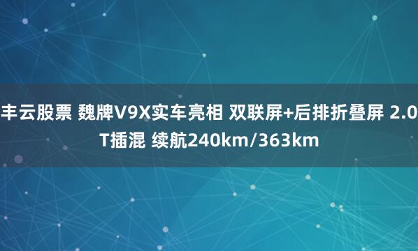 丰云股票 魏牌V9X实车亮相 双联屏+后排折叠屏 2.0T插混 续航240km/363km
