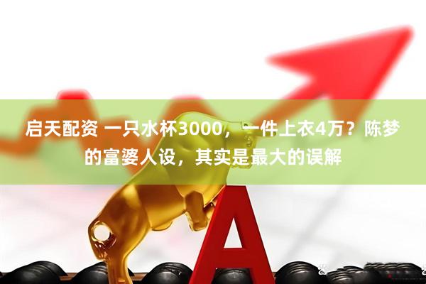 启天配资 一只水杯3000，一件上衣4万？陈梦的富婆人设，其实是最大的误解