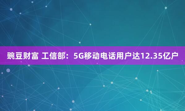 豌豆财富 工信部：5G移动电话用户达12.35亿户