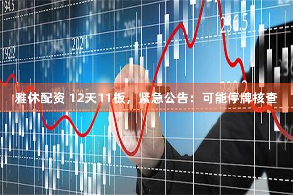 雅休配资 12天11板，紧急公告：可能停牌核查